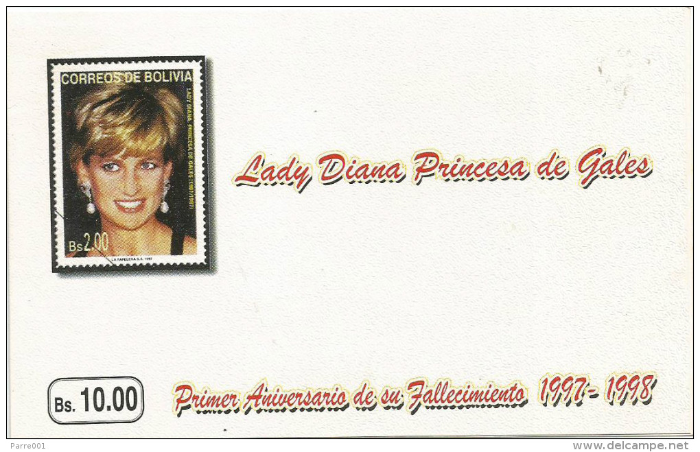 Bolivia 1998 Mining Anniversary Death Priness Of Wales Diana Special Stamp Booklet. Rare - Bolivië