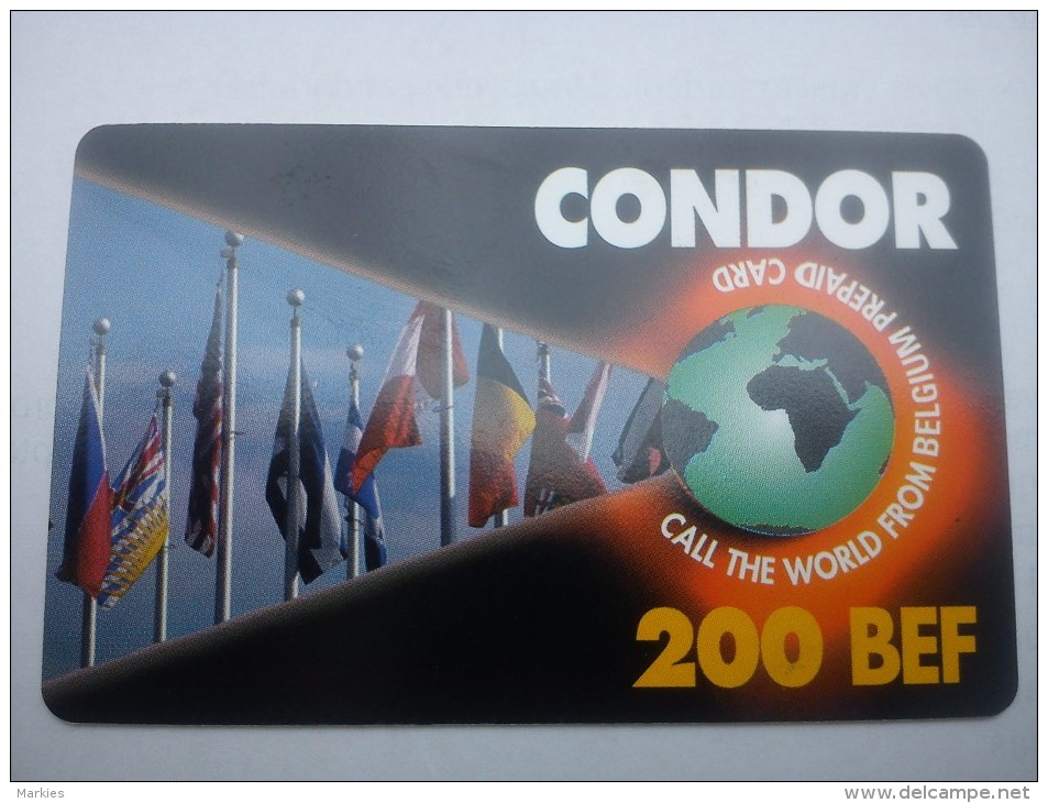 Condor Prepaid  Belgium 200 BEF Used - [2] Prepaid & Refill Cards