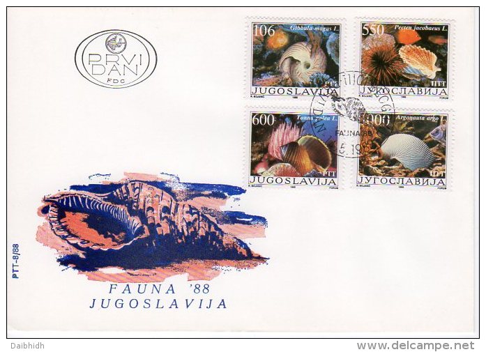 YUGOSLAVIA 1988 Marine Fauna FDC.  Michel 2275-78 - FDC