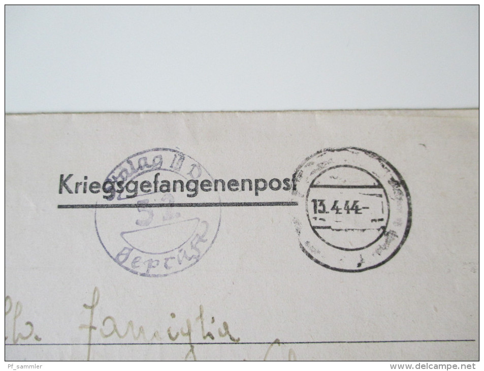 Kriegsgefangenpost 1944/45 Prisoner of War 13 Belege verschiedene Stammlager alle gesendet nach Triest! Doppelkarte usw.