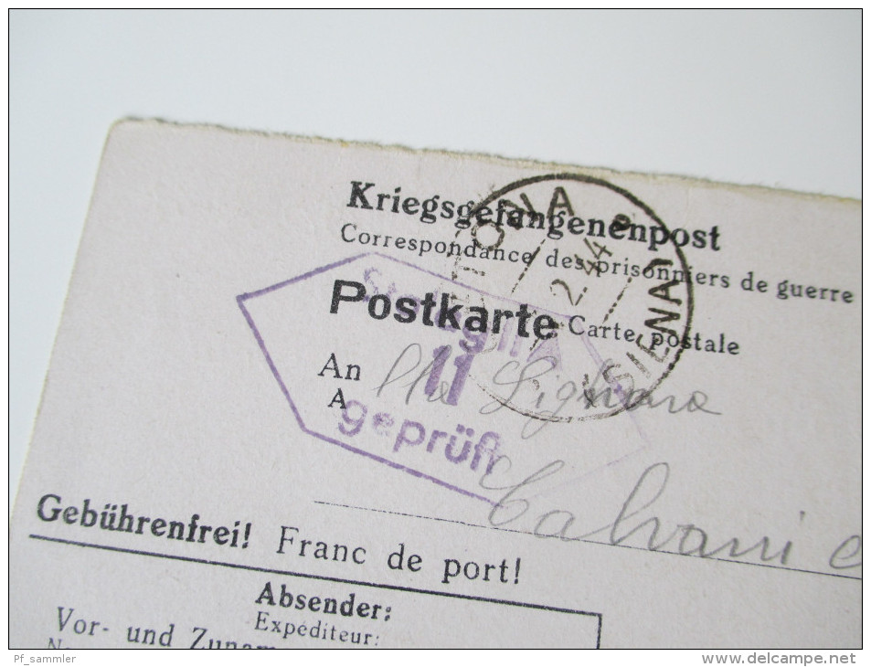 Kriegsgefangenpost 1944/45 Prisoner of War 13 Belege verschiedene Stammlager alle gesendet nach Triest! Doppelkarte usw.