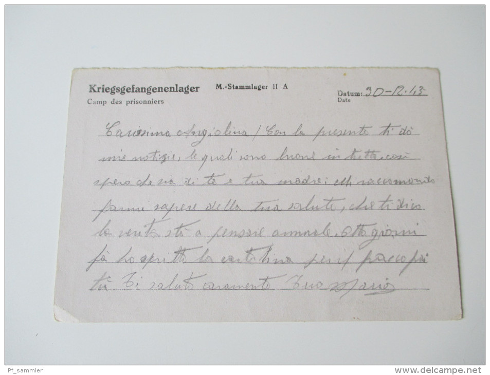 Kriegsgefangenpost 1944/45 Prisoner of War 13 Belege verschiedene Stammlager alle gesendet nach Triest! Doppelkarte usw.