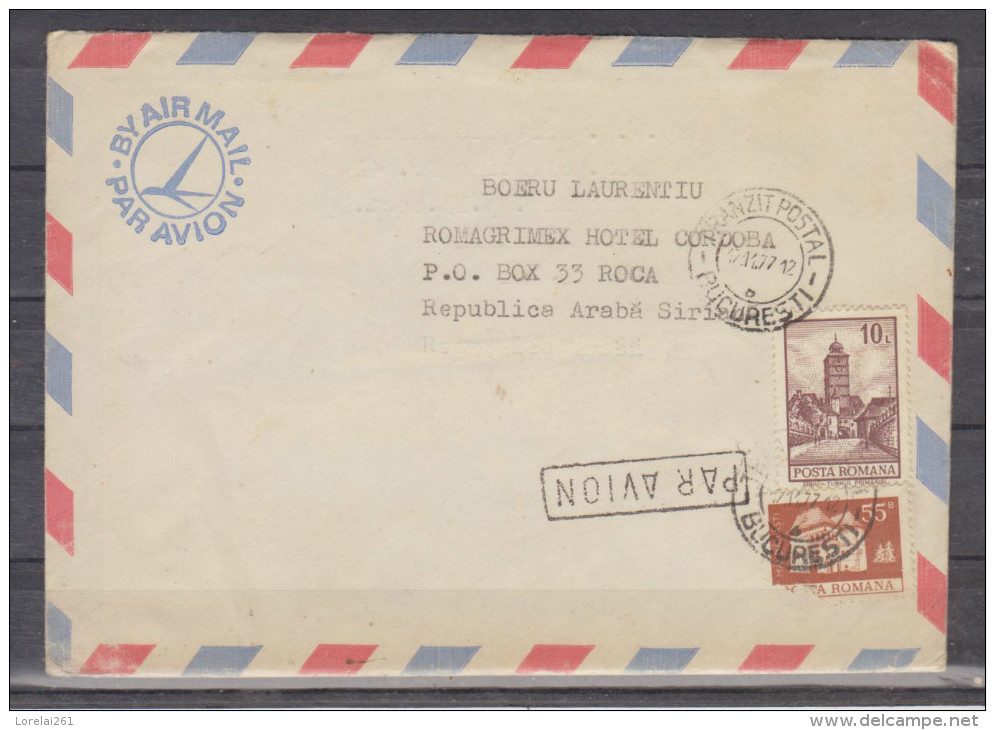 Scrisoare Circulata Bucuresti  IN ANUL 1977 CU AVIONUL PAR AVION - Storia Postale