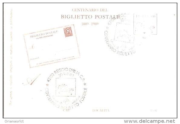 63573) Centenario Del  Biglietto Postale   30/09/89 - 1981-90: Storia Postale
