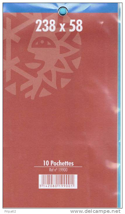 10 Pochettes Double Soudure Fond Noir 238x58mm - Enveloppes Transparentes
