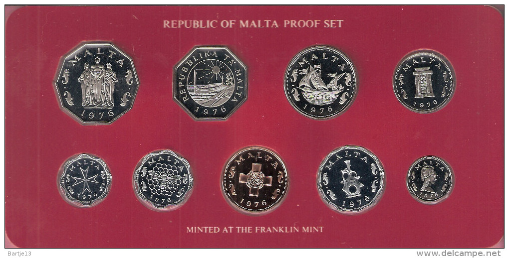 MALTA PROOFSET 1976  IN ORIGINAL BOX WITH CERTIFICATE - Malta