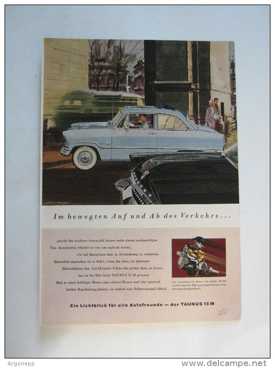 Zeitungsseite  Reklame Ford Taunus - Sonstige & Ohne Zuordnung