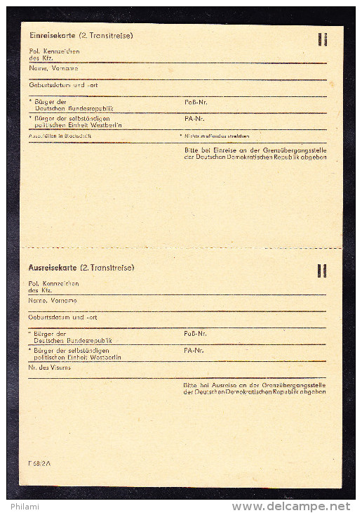 ALLEMAGNE VERS 1949, DOCUMENT VIERGE D´ AUTORISATION DE TRANSIT A TRAVERS LA DDR. (4C23) - Documents Historiques