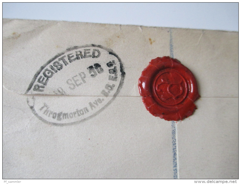 Registered Letter 1955 großes Format 4 fach gesiegelt. Sealed. Zollfrei. Interesting letter