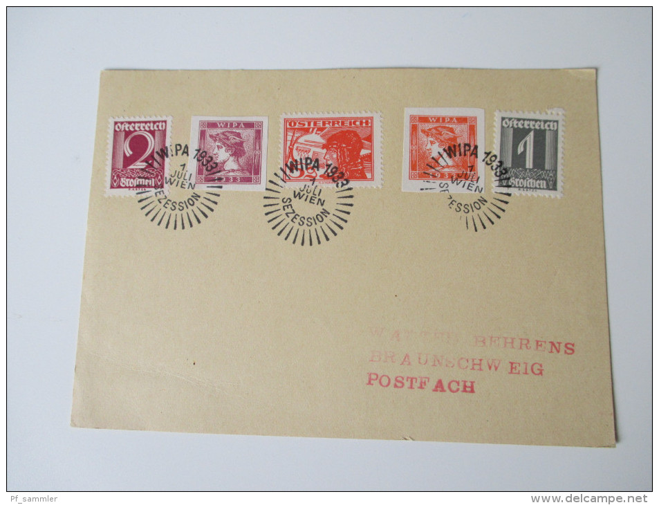 Österreich 1933 Wipa 1933 1. Juli Wien Sezession. Briefmarken / Private Drucke Auf Einer Karte! - Usati