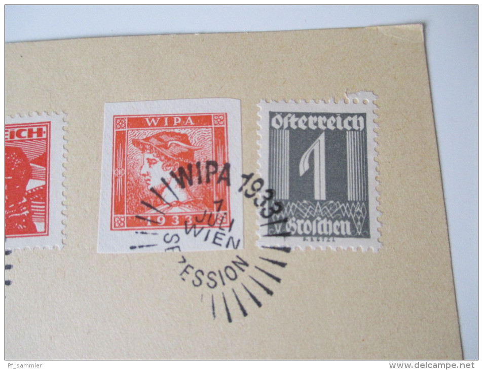 Österreich 1933 Wipa 1933 1. Juli Wien Sezession. Briefmarken / Private Drucke Auf Einer Karte! - Usati