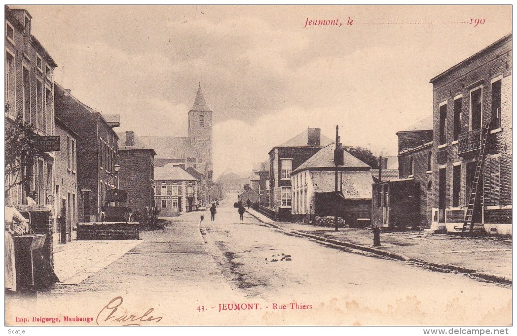 Jeumont.  -  Rue Thiers;  1904  Naar Courtai - Jeumont