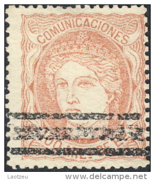 Espagne 1870. ~ YT 108 Annulé - 100 M. Allégorie - Usados