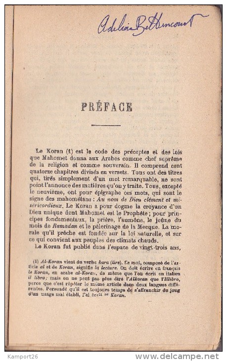 1923 LE KORAN La Vie De Mahomet LE CORAN Savary - 1901-1940