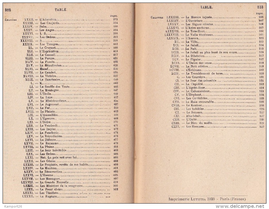 1923 LE KORAN La Vie De Mahomet LE CORAN Savary - 1901-1940