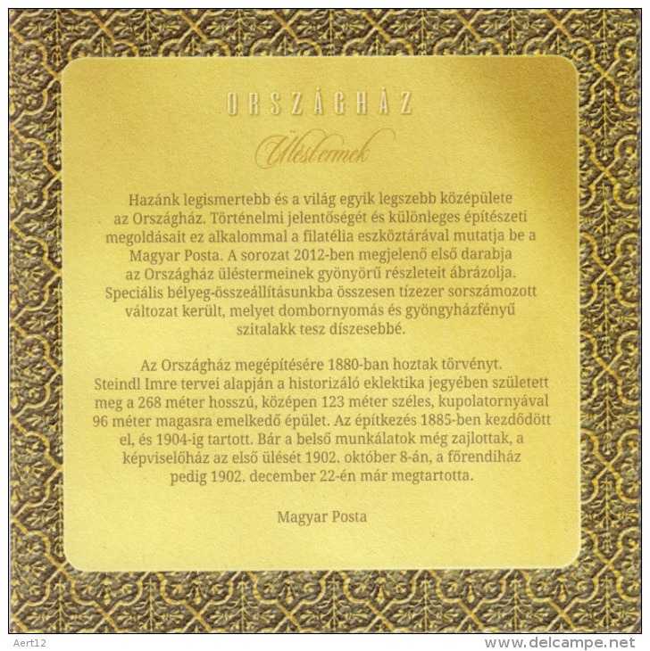HUNGARY, 2012, Hungaryan Parliament , Architecture, Sculpture, Special Stamp In Philatelic Album, MNH (**), Sc 4257i - Ungebraucht