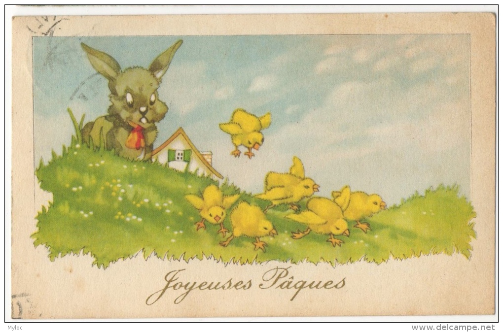 Illustrateur. Lapin &amp; Poussins. Joyeuses Pâques. - Easter