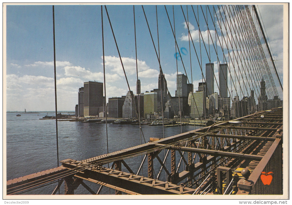 BF17963 Lower Manhattan Seen From The Brooklyn New York Ci  USA Front/back Image - Manhattan