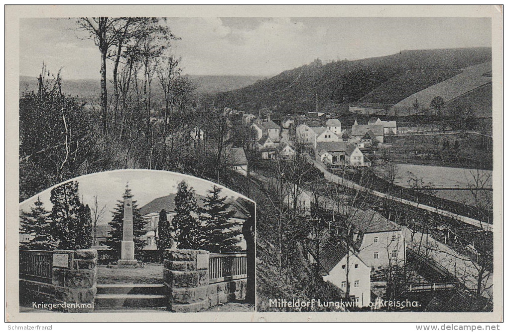 AK Mitteldorf Lungkwitz Denkmal Bei Kreischa Maxen Hausdorf Reinhardtsgrimma Hermsdorf Possendorf Gombsen Lockwitz - Maxen