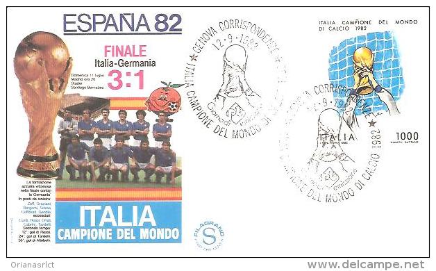 75622) F.D.C.ITALIA CAMPIONE DEL MONDO 1982 FINALE ITALIA GERMANIA - FDC