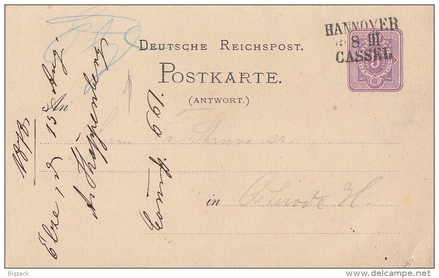 DR Ganzsache Bpst. Hannover-Cassel  Sauberer Stempel !!!!!!!!!!!!!!!! - Briefe U. Dokumente