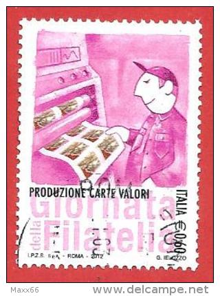 ITALIA REPUBBLICA USATO - 2012 - Giornata Della Filatelia - Produzione Carte Valori - € 0,60 - S. 3354 - 2011-20: Usati