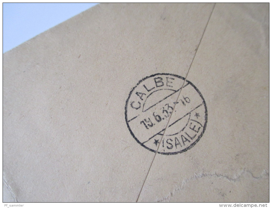 Polen registered letter 1933 Turzno - Calbe (Saale) Kreissparkasse Schöne Frankatur / Drei - Farben - Frankatur.