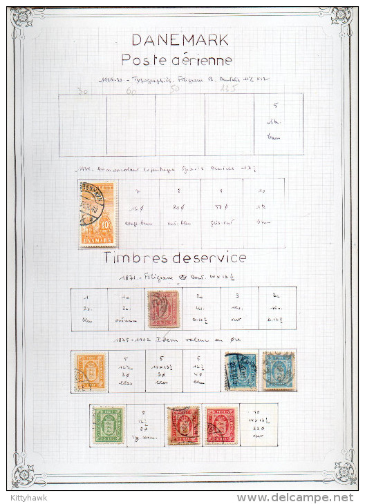 DANEMARK - sur 16 feuilles "maison", 220 timbres de la période classique