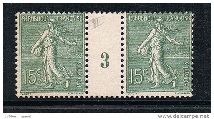 FRANCE N°130 N** En Paire Millésimée 3 (1903) Type 2 - Millésimes