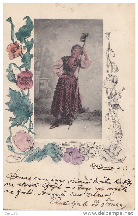 Croatie - Hongrie - Karlovac - Type Femme Paysanne - Coquelicot - Fine Postmarked 1903 Karlovac Zagreb - Croacia