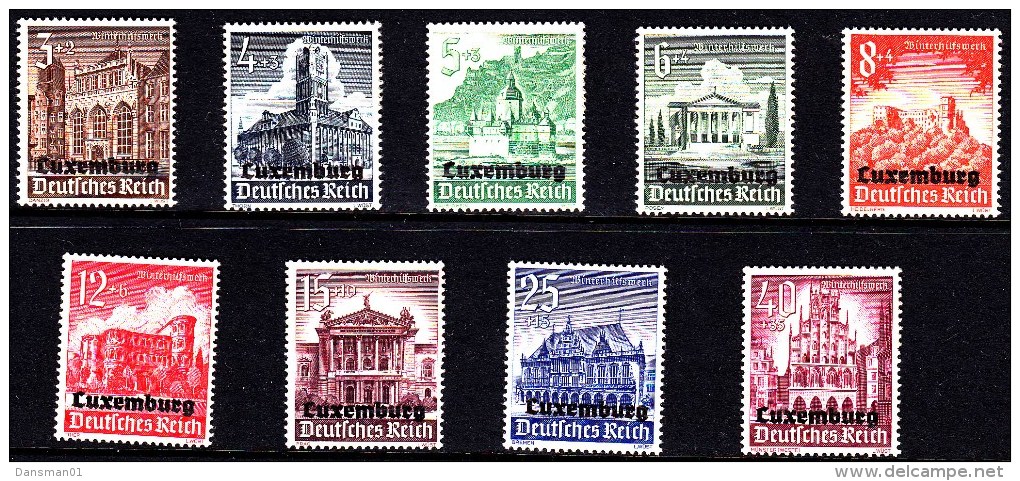 Luzembourg "german Occupation" Sc NB1-9 Mint Hinged - 1940-1944 Occupazione Tedesca