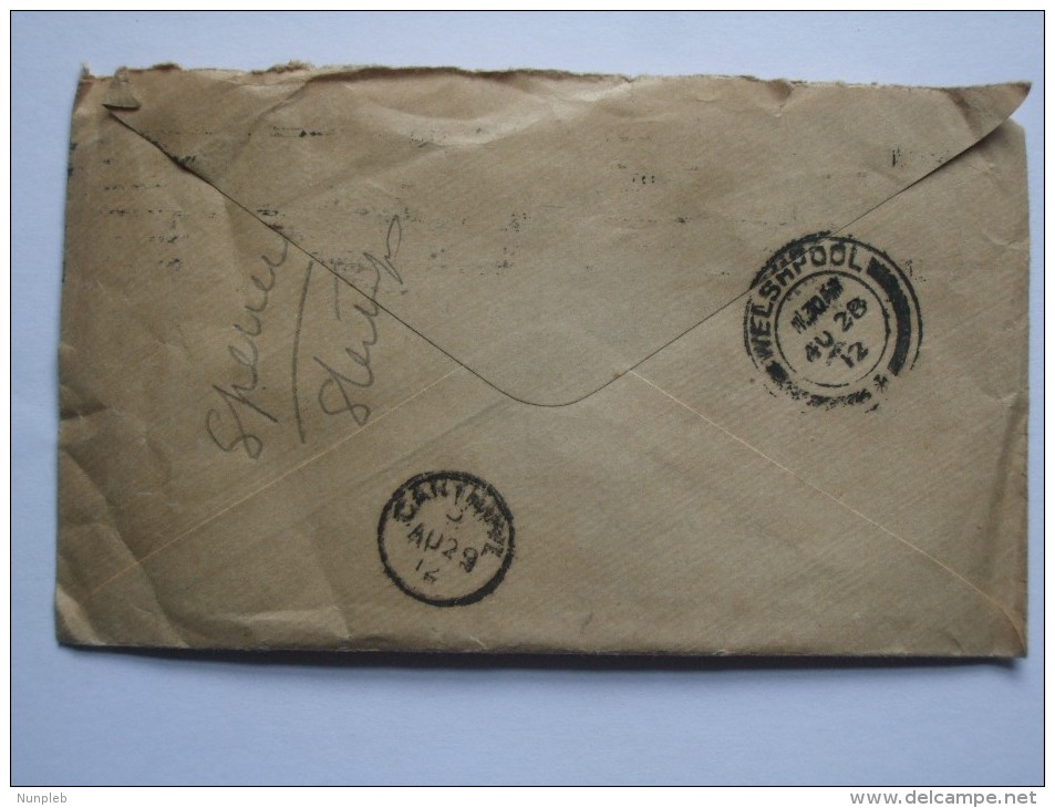 GB GEORGE V DOWNEY COVER WITH CHELTINE FOODS LOGO GARTHMYL AND WELSHPOOL MARKS - Covers & Documents