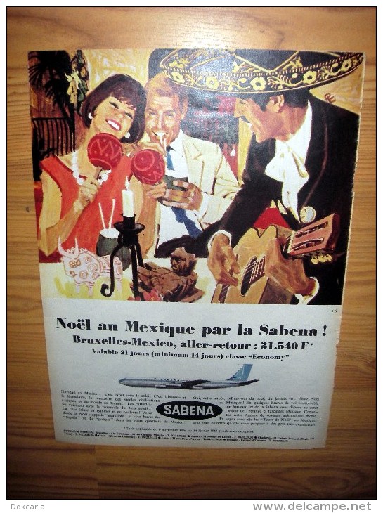 Reclame Uit Oud Tijdschrift 1964 - Sabena Airlines - Aviation - Advertisements