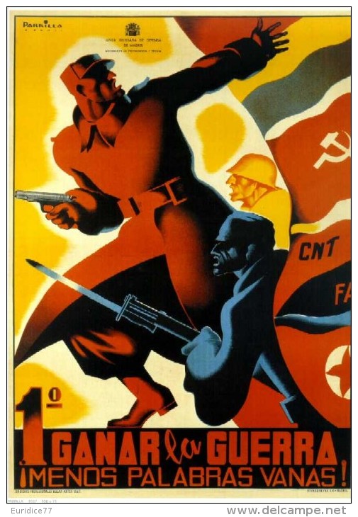 Cartel Affiche Poster Guerra Civil Española 20x13 Cm. Aprox. REPRODUCTION - Patrióticos