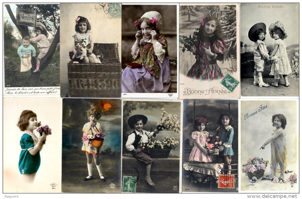 ENFANTS   -  LOT 40 CARTES ANCIENNES - Collections, Lots & Séries