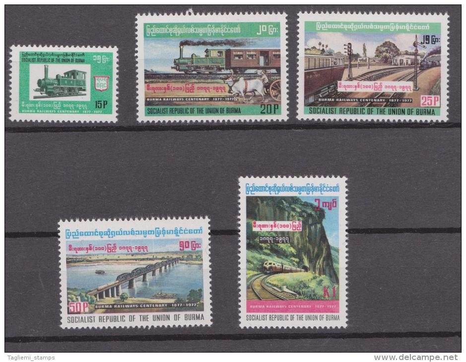 Burma, 1977, SG 272 - 276, Set Of 5, Mint Hinged - Myanmar (Burma 1948-...)