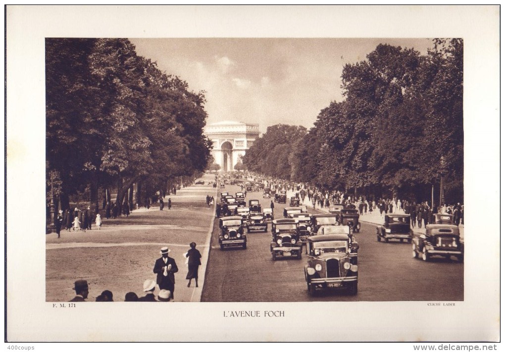 Photogravure De 1933 - Paris, L'avenue Foch - - Autres & Non Classés