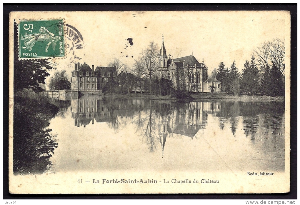 CPA ANCIENNE- FRANCE- LA FERTÉ-SAINT-AUBIN (45)-  LA CHAPELLE DU CHATEAU EN HIVER- LE LAC- GROS PLAN - La Ferte Saint Aubin