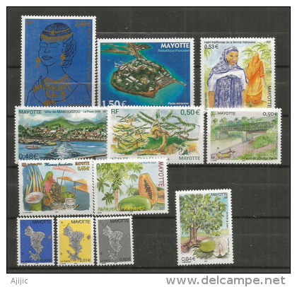 MAYOTTE. Années 2004 & 2005 . 12 T-p Neufs **. Cote 28.00 € - Unused Stamps