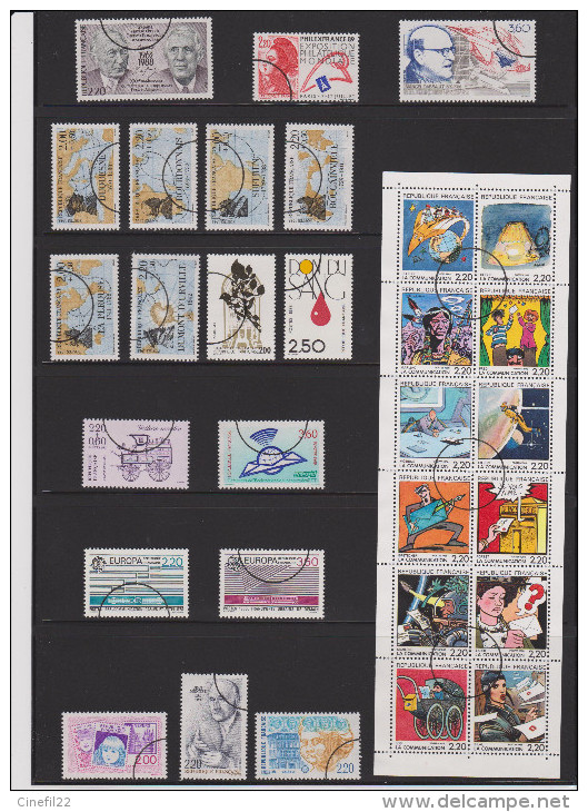 FRANCE, 2 Pochettes SPECIMEN EDUCATION NATIONALE, Année 1988 Complete , 45 Timbres, TRES RARE !!! - Specimen