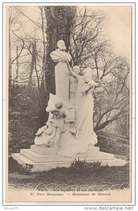 75 - PARIS - Ses Squares Et Ses Jardins - 37 - Parc Monceau - Monument De Gounod - Statues