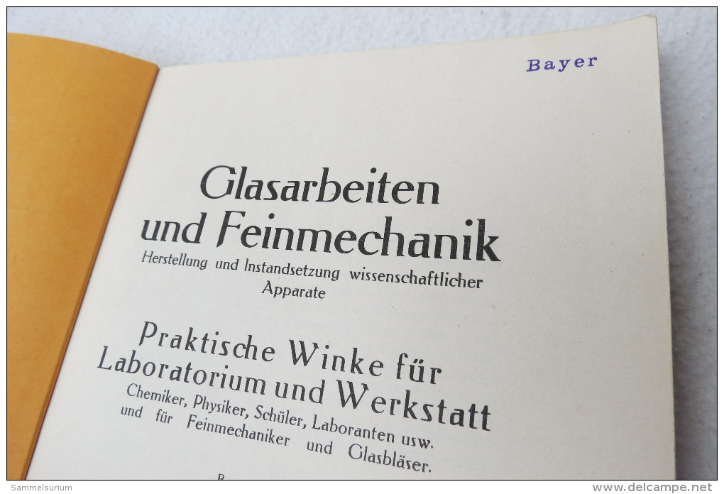 Reinhold Thebis "Glasarbeiten Und Feinmechanik" Herstellung Und Instandsetzuntg Wissenschaftlicher Apparate, Von 1927 - Técnico