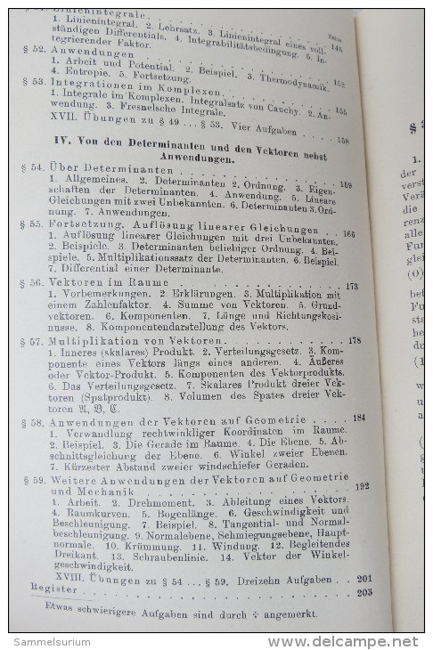 R. Rothe "Höhere Mathematik" Teil II: Integralrechnung, Unendliche Reihen, Vektorrechnung nebst Anwendungen, von 1938