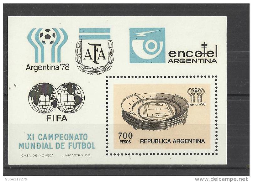 ARGENTINA 1978 - SOUVENIR SHEET XI FOOTBALL WORLD CHAMPIONSHIP ARGENTINA '78 W 1 ST OF 700 PESOS  NH ORIGINAL GUM RE172/ - Blokken & Velletjes