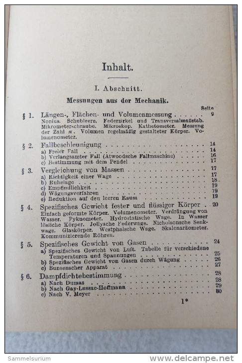 Prof.Dr.Wilhelm Bahrdt "Physikalische Messungsmethoden" Sammlung Göschen, Von 1921 - Technical