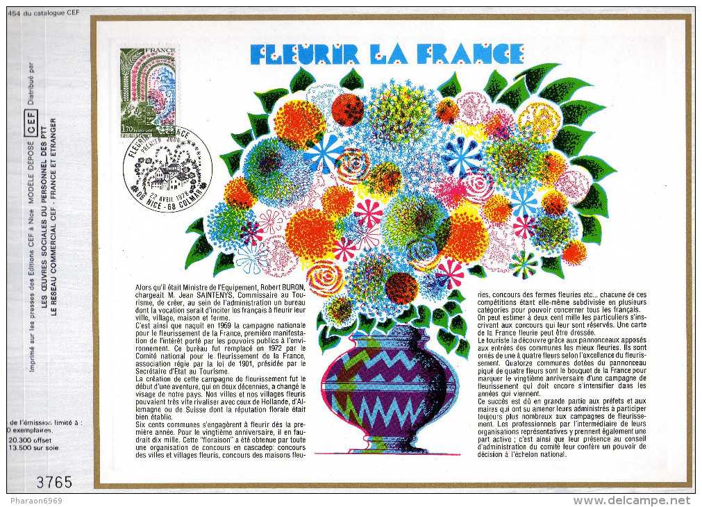 Feuillet Tirage Limité CEF 454 Fleurir La France - Lettres & Documents