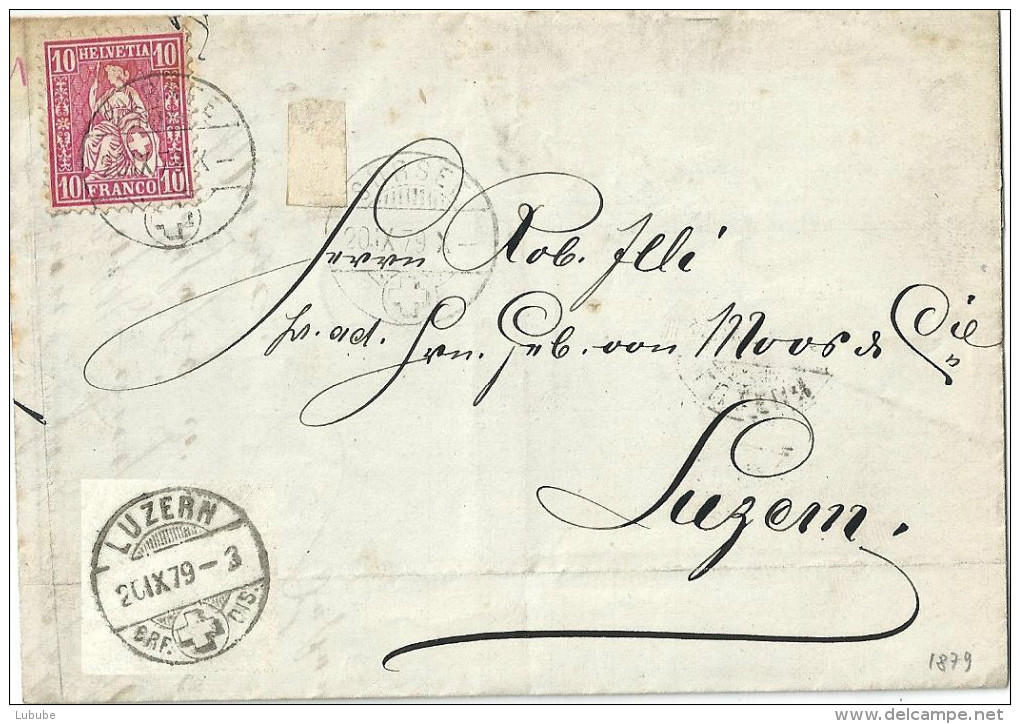 Faltbrief  Sursee - Luzern       1879 - Storia Postale