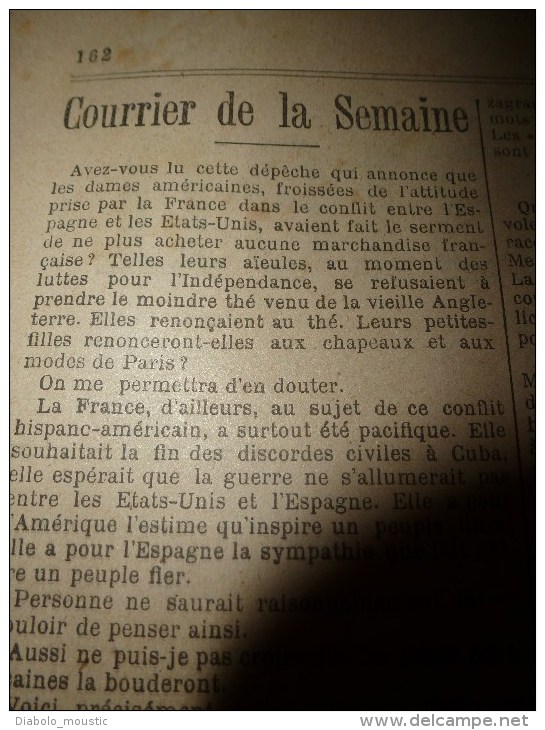 1898 LE PETIT PARISIEN Crime Rue Poissonnière ; La France Prend Parti Pour La Fiere Et Courageuse Espagne Contre Les USA - Le Petit Parisien