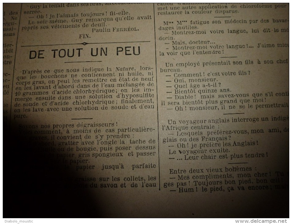 1898 LE PETIT PARISIEN Crime Rue Poissonnière ; La France Prend Parti Pour La Fiere Et Courageuse Espagne Contre Les USA - Le Petit Parisien