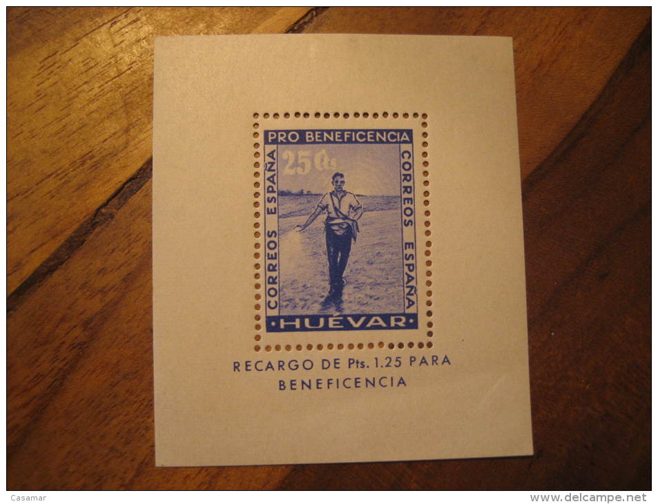 HUEVAR Sevilla Pro Beneficiencia Bloc Agriculture Poster Stamp Label Vignette Vi&ntilde;eta Espa&ntilde;a Guerra Civil W - Viñetas De La Guerra Civil